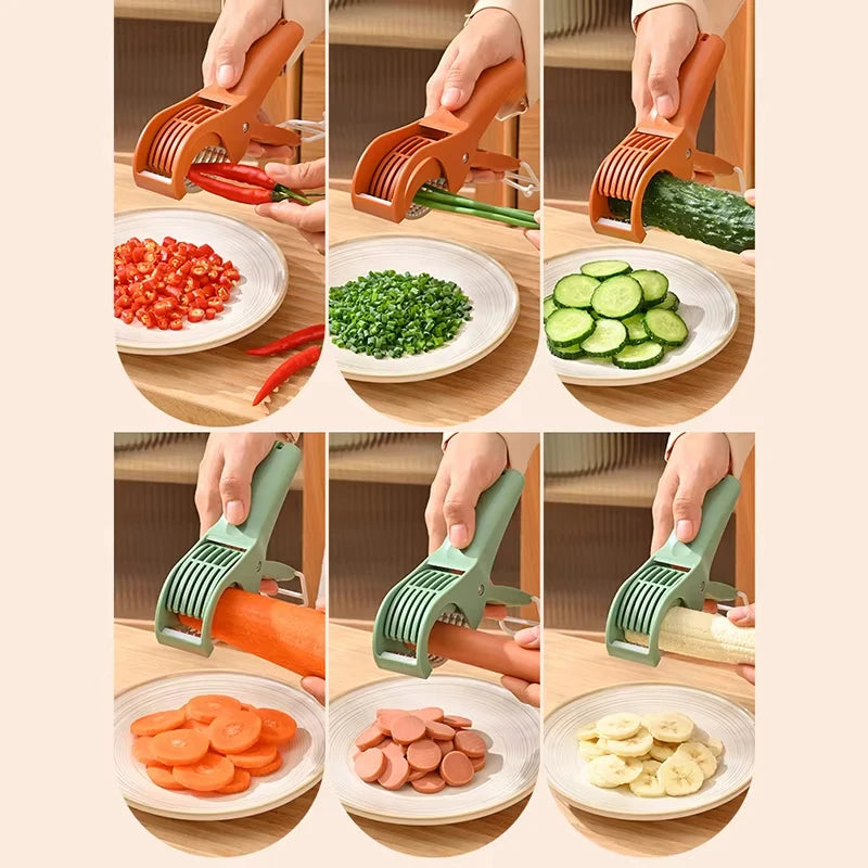 HooFun Kitchen Tools Stainless Steel Vegetable and Fruit Slicer Multi Functional Salad Slicer Kitchen Accessories